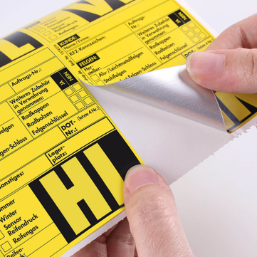 Rad-/Reifenaufkleber Reifenetiketten 4-fach Satz: VL/VR/HL/HL (100 x 4-fach Sätze) 