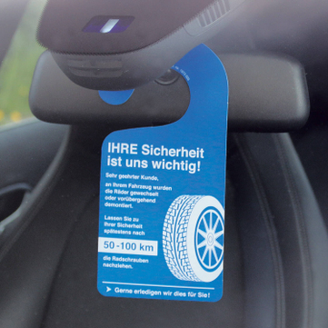 Spiegelanhänger nach 50-100 km Radschrauben anziehen  