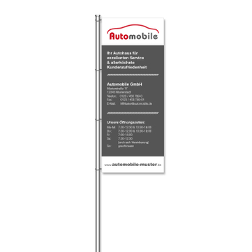Fahnen Individual aus Mesh-Material, mit 4 Karabinerhaken, H 300 x B 120 cm H300 x B120 cm