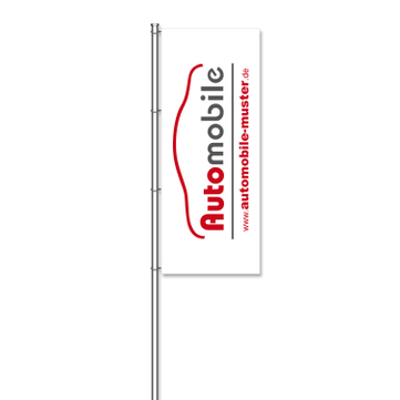 Fahnen Individual aus Glanzpolyester, mit 4 Karabinerhaken H 300 x B 120 cm H300 x B120 cm