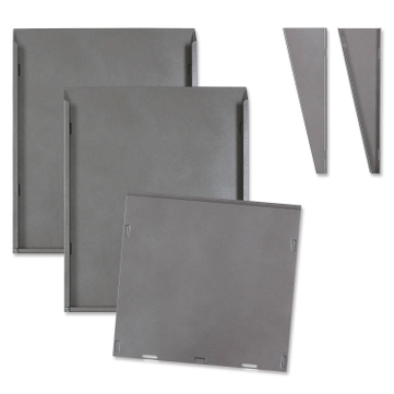 Fächersystem Multi-S 2 Fächer für DIN A4, Griffsicht-System Hochformat, Metall Grau/Silber