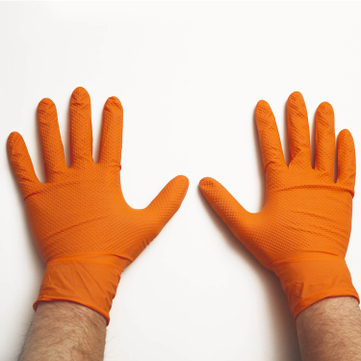 Nitril-Handschuhe L: Manutril Flex Grip: Größe L (8-9), extra reißfest, Top Grip 