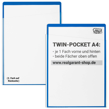 Auftragstasche A4 Twin-Pocket: 2-seitige Einschubfächer A4 Fächer oben offen Blau
