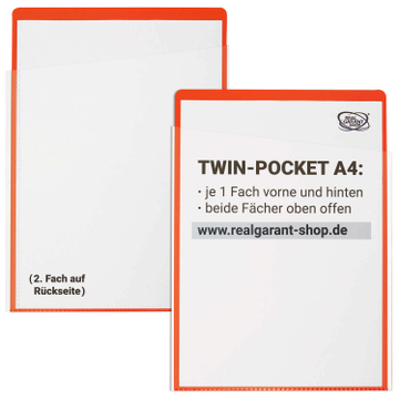 Auftragstasche A4 Twin-Pocket: 2-seitige Einschubfächer A4 Fächer oben offen Orange