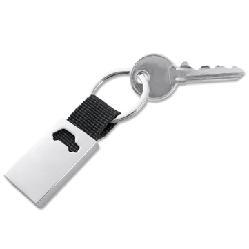 Schlüsselanhänger Driver modisches Styling mit Autologo farbiges Nylonband Silber/Schwarz