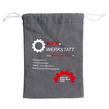 Radschrauben-Beutel mit Ihrem 1-farbigem Werbeaufdruck  Grau