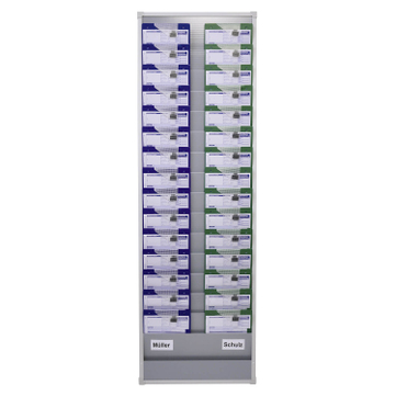 Plantafel Office-L: für 30 Aufträge im DIN A4 Hochformat, 16 Reihen, 2-bahnig 