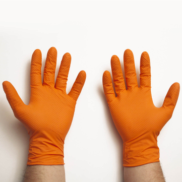 Nitril-Handschuhe L: Manutril Flex Grip: Größe L (8-9), extra reißfest, Top Grip 