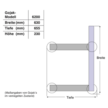 Gojak 6200, Gojak GJ6313L: Fußpedal links, Traglast 715 kg Auto-Rangierhilfe 