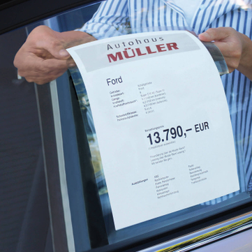 Hafttasche RGS: A4 selbsthaftend an Glasscheiben, bis 120° hitzebeständig 