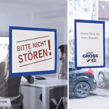 Hafttasche RGS: A4 selbsthaftend an Glasscheiben, bis 120°C hitzebeständig 