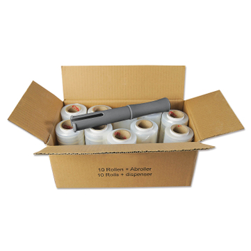 Schutzfolie Rollup: Set mit 10 Rollen, je Rolle 150 Meter, mit 1 Handabroller 