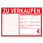 KFZ-Verkaufsschilder DIN A3: 13 Zeilen für Zubehör, 2-fach gelocht Rot