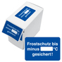 Kundendienst-Etikett Frostschutz bis Minus °C: zum Ausfüllen in Spenderbox 