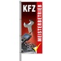 Fahne KFZ-Werkstatt Motiv: KFZ-Meisterbetrieb mit Bilder  H 300 x B 120cm