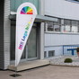 Wings-Banner Set: Event: mit Ihrem Logo, Set mit Tasche Bodenplatte,Gestänge Set Bodenplatte