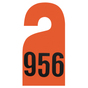 Spiegelanhänger Leitzahl-Anhänger 2-seitig beschriftet: Nr.100 - 999 möglich Orange mit Nr.