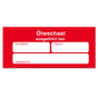 Serviceaufkleber Ölwechsel ausgeführt: Km-Stand / Datum  