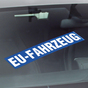 EU-Fahrzeug Werbetext-Folie selbstklebend, von außen auf Glas klebend EU-Fahrzeug