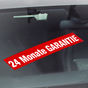 24 Monate Garantie Werbetext-Folie selbstklebend, von außen auf Glas klebend 24 Mon.Garantie