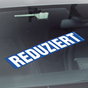 Reduziert Werbetext-Folie selbstklebend, von außen auf Glas klebend Reduziert