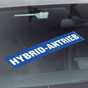 Hybrid-Antrieb Werbetext-Folie selbstklebend, von außen auf Glas klebend Hybrid-Antrieb