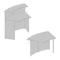Empfangstheke TK4 Concept: Set mit Theke und 2 Tischen 45 Grad abgewinkelt Theke, 2x Tisch