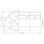 Empfangstheke TK7 Concept: Set mit 2 geraden Theken und 2 Tische (abgewinkelt) 